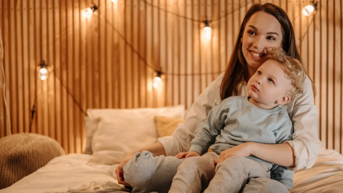 layered lighting sources in a small bedroom