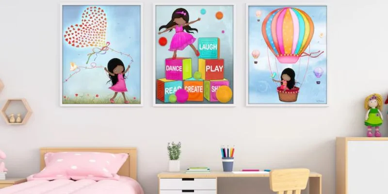 framed kids' wall room art