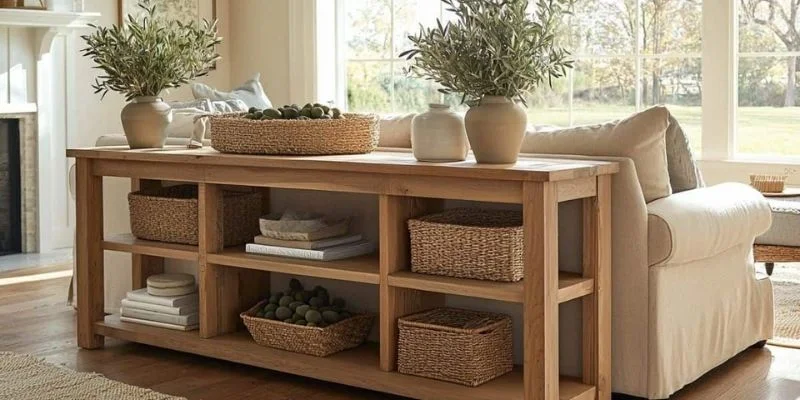 Console Table Greenery Arrangement