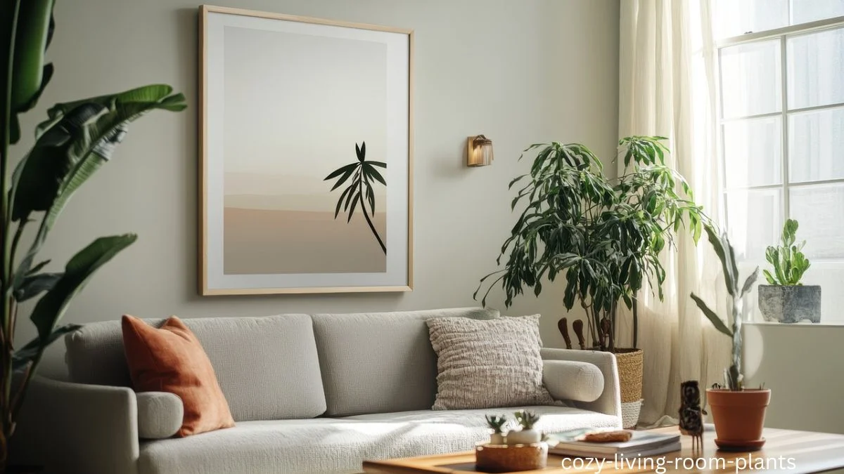 cozy living room plants