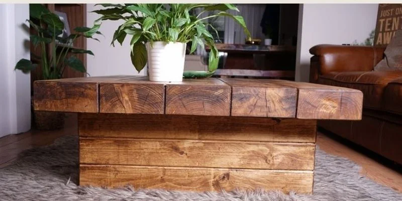 Rustic Wooden Table with Greenery