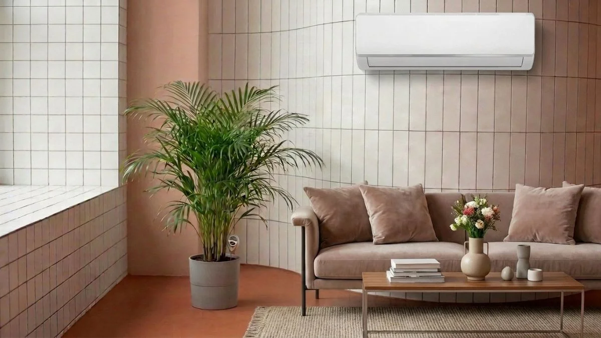 Best Indoor Plants for Air Conditioned Rooms — parlor palm placed near an AC unit